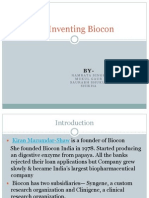 Re-Inventing Biocon: Namrata Singh Mukul Gaur Saurabh Shukla Shikha