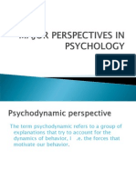 Major Perspectives in Psychology