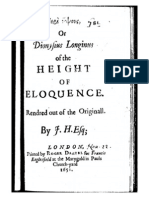 1652 LONGINUS ... of The Height of Eloquence (Tr. Hall)