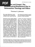 Reformation Hermeneutical Key-Law and Gospel