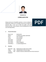 Rayhanul Aziz CV - Hotelier