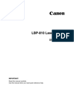 Canon LBP 810 User Guide