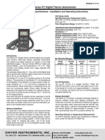 Series 471 Digital Thermo Anemometer: Specifications - Installation and Operating Instructions