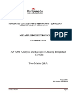 Analysis and Design of Analog Ic