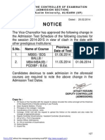 Notice: S.No. Name of Course Previous Date of Test Revised Date of Test