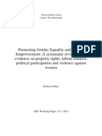 Gender Equality and Empowerment in Africa - A Working Paper