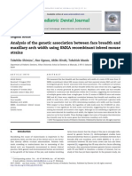 Analysis of The Genetic Association Between Face Breadth and Maxillary Arch Width Using SMXA Recombinant Inbred Mouse Strains