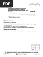 Biology: PAPER 3 Practical Test