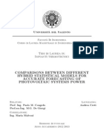 Comparisons Between Different Hybrid Statistical Models For Accurate Forecasting of Photovoltaic Systems Power