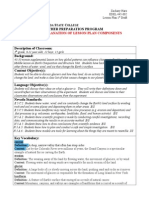 N S C Teacher Preparation Program: Explanation of Lesson Plan Components