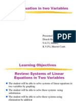 Linear Equation Dinesh Kumar