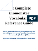 The Complete Biomonster Vocabulary Reference Guide