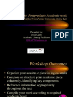 Introduction To Postgraduate Academic Work: Modified From Purdue University Online Lab