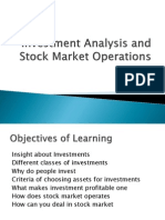 Investment Analysis and Stock Market Operations