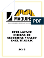 Reglamento Interno de Seguridad y Salud en El Trabajo