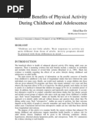 Health Benefts of Physical Activity During Childhood and Adolescence