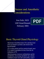 Thyroid Disease Anesthetic Considerations