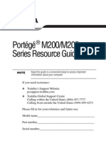 Portégé M200/M205 Series Resource Guide