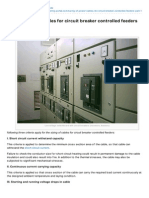 Sizing of Power Cables For Circuit Breaker Controlled Feeders Part 1