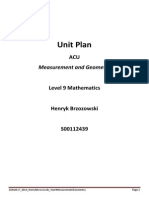 Unit Plan For Geometry Measurement Grade 9