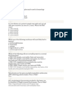 Each of The Following Samples May Be Used in Hematology Except