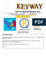 Rotary Club of Queanbeyan Inc: 14 May 2014 Edition