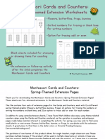 Montessori Cards and Counters Spring Themed Extension Pages