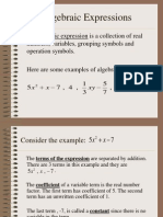 Algebraic Expressions For Class