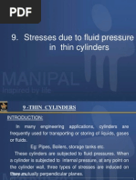 Stresses Due To Fluid Pressure in Thin Cylinders