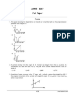 AIIMS Full Paper 2007