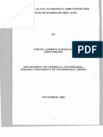 Design of A Plant To Produce 15000 Tonnes Per Annum of Hydrochloric Acid