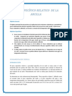 Peso Específico Relatico de La Arcilla