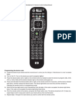 HP MediaSmart TV Remote Setting Manual