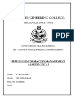 Kongu Engineering College,: Building Information Management Assignment - I