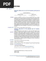 Análisis Crítico de La Ley de Violencia Escolar en Chile