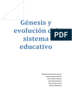 Génesis y Evolución Del Sistema Educativo Español. (Trabajo) PDF