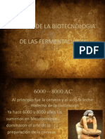 Historia de La Biotecnologia de Las Fermentaciones