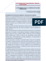 De La Sociedad Del Conocimiento Hacia La Carencia de Valores Espirituales