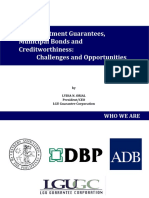 LGU Investment Guarantees, Municipal Bonds and Creditworthiness: Challenges and Opportunities