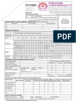 Mewar University Common Admission Form