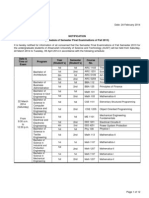 Notification (Schedule of Semester Final Examinations of Fall 2013)