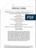 Special Topic: Reading Fluency As A Predictor of Reading Proficiency in Low-Performing, High-Poverty Schools