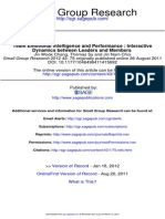 Small Group Research: Dynamics Between Leaders and Members Team Emotional Intelligence and Performance: Interactive