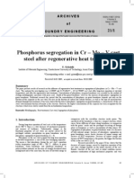 Phosphorus Segregation in CR - Mo - V Cast Steel After Regenerative Heat Treatment