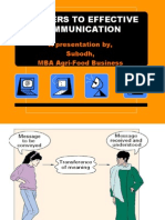 Barriers To Effective Communication: A Presentation By, Subodh, MBA Agri-Food Business