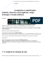 Agentes Públicos - Espécies e Classificação Poderes, Deveres e Prerrogativas Cargo, Emprego e Função Públicos - Central de Favoritos