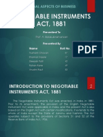 Negotiable Instruments ACT, 1881: Legal Aspects of Business