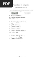 Tabla de Integrales