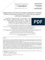 Psychometric Properties of A Brief Scale For Cognitive Pino, Guilera Et Al. (2008)