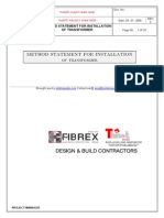 Method Statement For Installation of Transformer